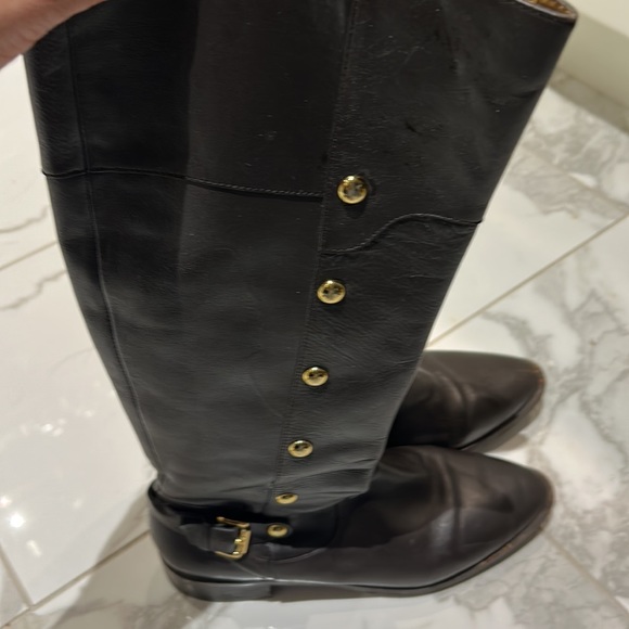 Michael Kors brown leather riding boots - Picture 3 of 9
